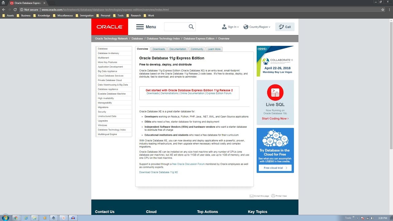 Oracle 11g database virtual machine download